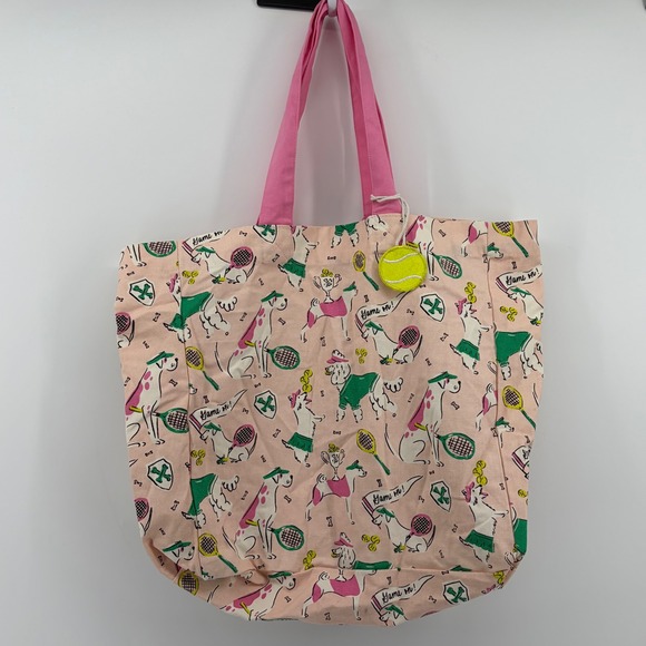 unkown Handbags - Tote Bag Pink One‎ Size Tennis Dog Print Cotton Canvas Shopper